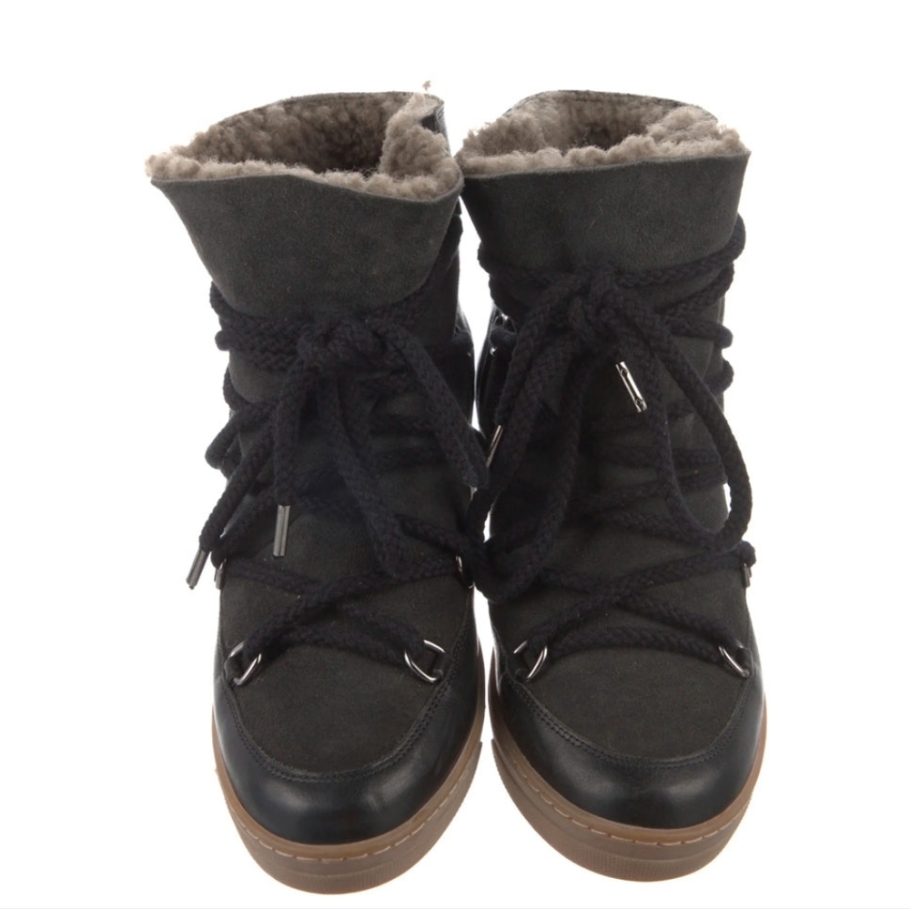 Isabel Marant - Nowles shearling-trimmed leather ankle boot Great in Snow - Picture 5 of 7